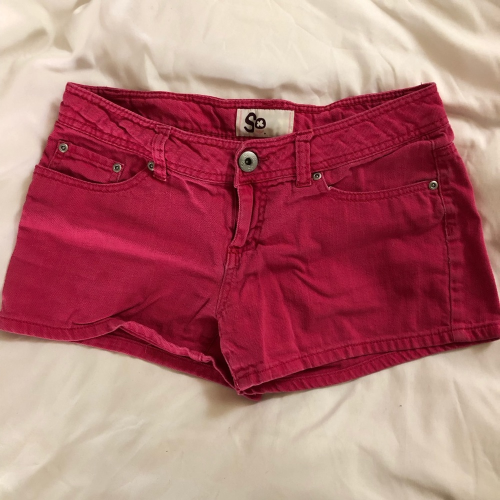 Pink jean shorts